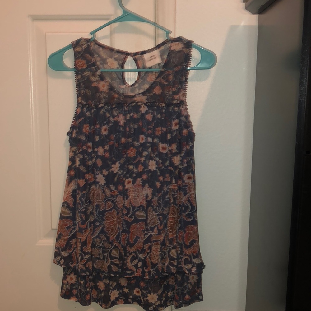 Blue floral blouse